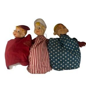 Vintage Kelloggs Snap Crackle & Pop Hand Puppets Set‎
